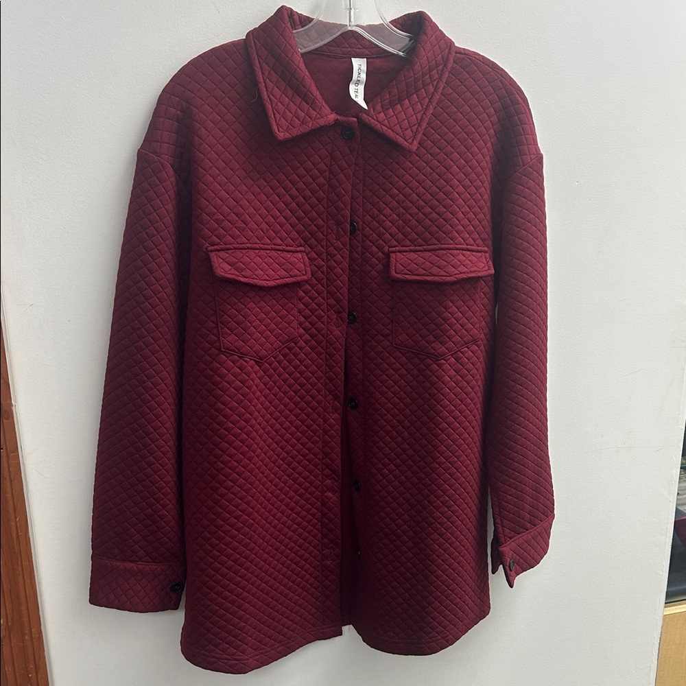 Quilted Burgundy Shacket